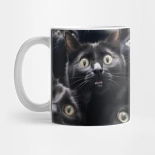 Funny : Black Cats Faces Mug